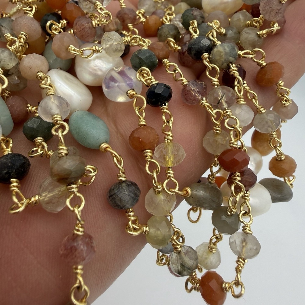HSN Joya 925 Freshwater Pearl & Gemstone Necklace Flapper 62 Inches Layering‎ - Picture 11 of 15